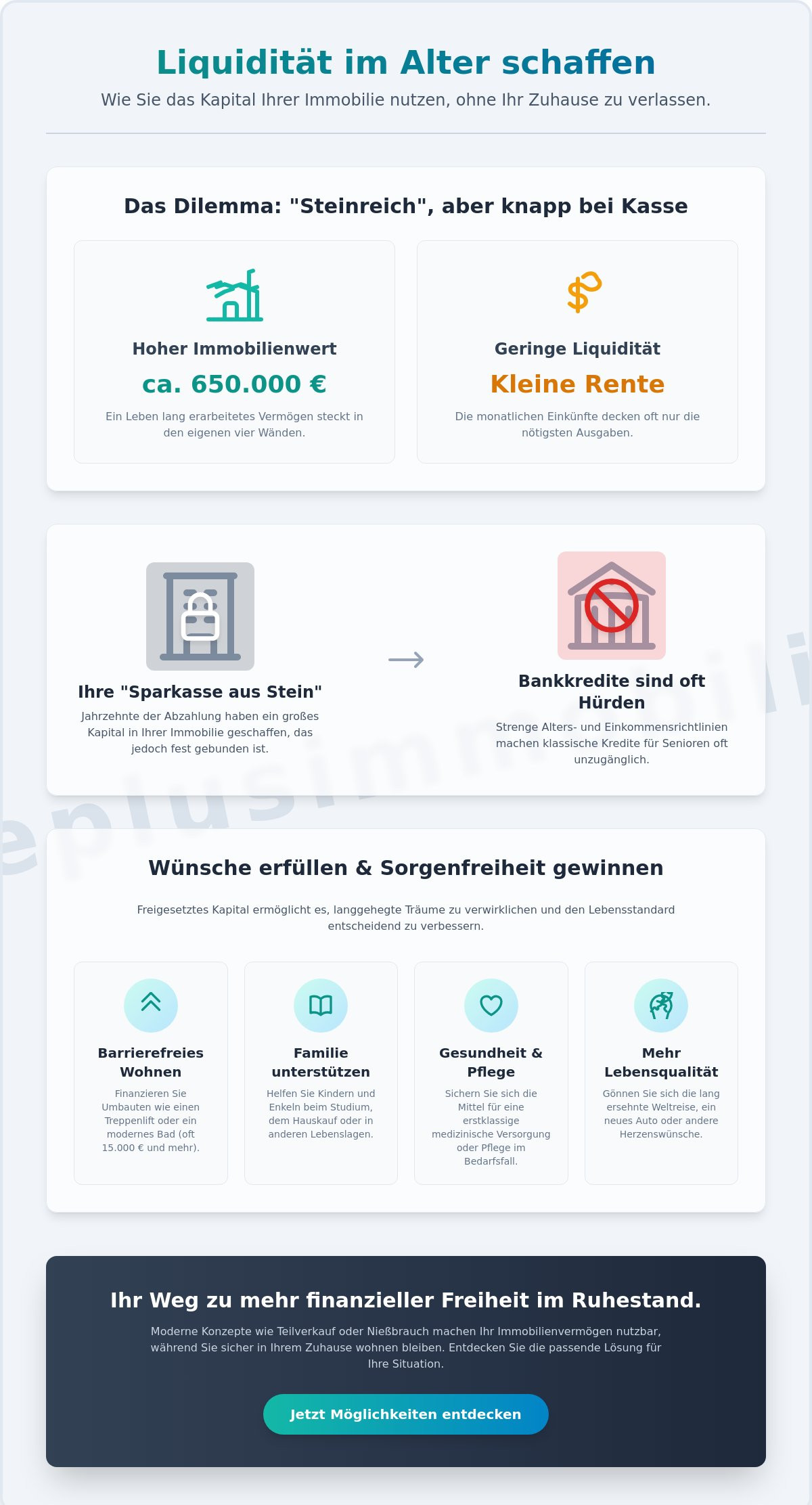 Liquidität im Alter schaffen: So verwandeln Sie Ihre Immobilie clever in Bargeld (2026)